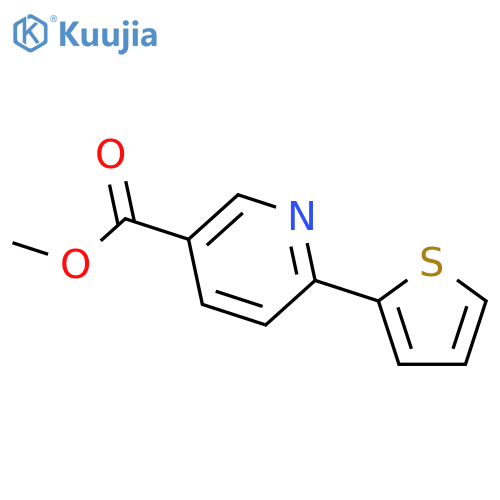 3-Pyridinecarboxylicacid, 6-(2-thienyl)-, methyl ester structure