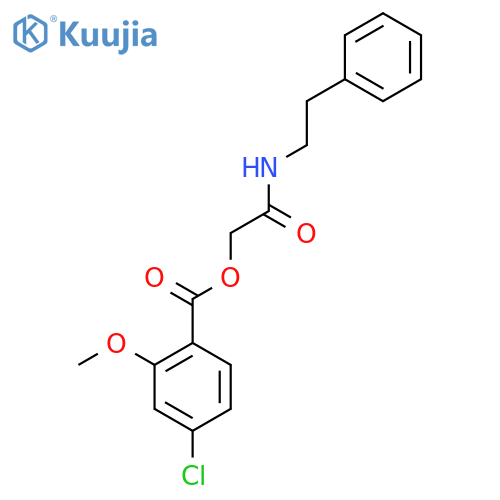 [(2-phenylethyl)carbamoyl]methyl 4-chloro-2-methoxybenzoate structure