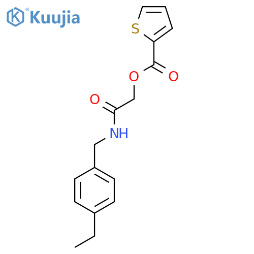 {[(4-ethylphenyl)methyl]carbamoyl}methyl thiophene-2-carboxylate structure