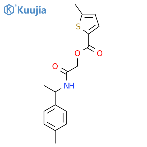 {[1-(4-methylphenyl)ethyl]carbamoyl}methyl 5-methylthiophene-2-carboxylate structure