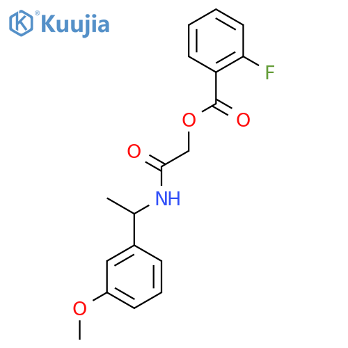 {[1-(3-methoxyphenyl)ethyl]carbamoyl}methyl 2-fluorobenzoate structure
