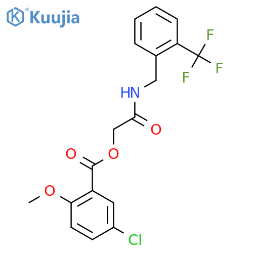 ({[2-(Trifluoromethyl)phenyl]methyl}carbamoyl)methyl 5-chloro-2-methoxybenzoate structure
