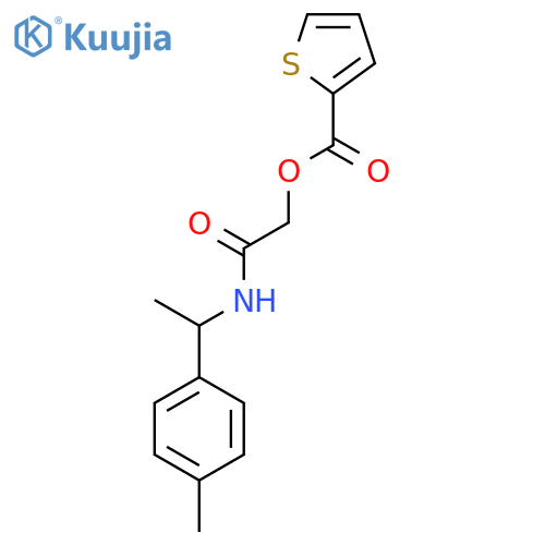 {[1-(4-methylphenyl)ethyl]carbamoyl}methyl thiophene-2-carboxylate structure