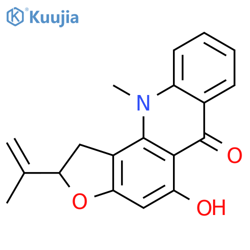 Furo[2,3-c]acridin-6(2H)-one,1,11-dihydro-5-hydroxy-11-methyl-2-(1-methylethenyl)-, (-)- structure