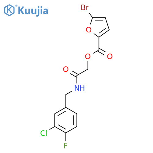 {[(3-chloro-4-fluorophenyl)methyl]carbamoyl}methyl 5-bromofuran-2-carboxylate structure