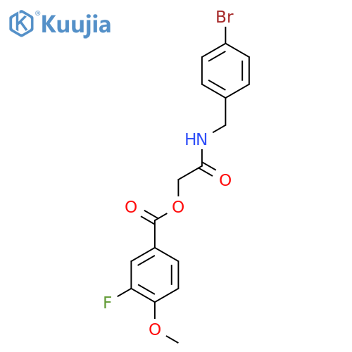 {[(4-bromophenyl)methyl]carbamoyl}methyl 3-fluoro-4-methoxybenzoate structure