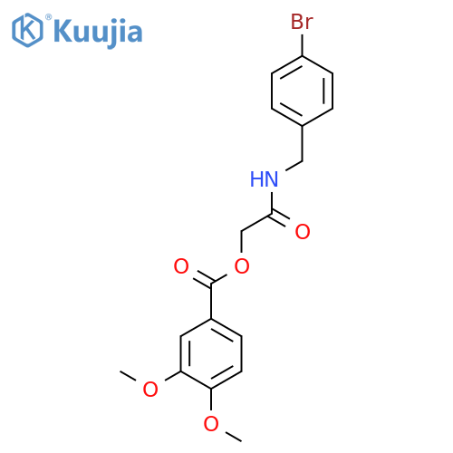 {[(4-bromophenyl)methyl]carbamoyl}methyl 3,4-dimethoxybenzoate structure