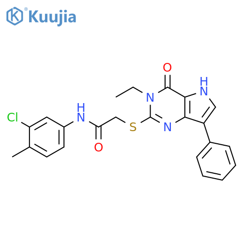 N-(3-chloro-4-methylphenyl)-2-({3-ethyl-4-oxo-7-phenyl-3H,4H,5H-pyrrolo[3,2-d]pyrimidin-2-yl}sulfanyl)acetamide structure