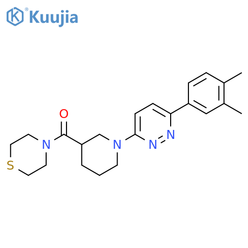 4-{1-[6-(3,4-dimethylphenyl)pyridazin-3-yl]piperidine-3-carbonyl}thiomorpholine structure