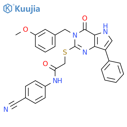 N-(4-cyanophenyl)-2-({3-[(3-methoxyphenyl)methyl]-4-oxo-7-phenyl-3H,4H,5H-pyrrolo[3,2-d]pyrimidin-2-yl}sulfanyl)acetamide structure