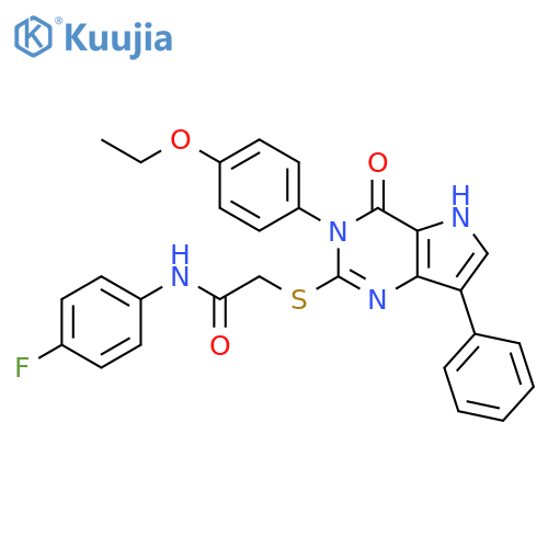 2-{[3-(4-ethoxyphenyl)-4-oxo-7-phenyl-3H,4H,5H-pyrrolo[3,2-d]pyrimidin-2-yl]sulfanyl}-N-(4-fluorophenyl)acetamide structure
