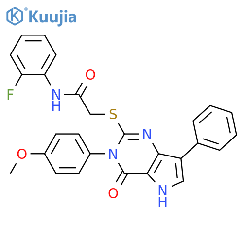 N-(2-fluorophenyl)-2-{[3-(4-methoxyphenyl)-4-oxo-7-phenyl-3H,4H,5H-pyrrolo[3,2-d]pyrimidin-2-yl]sulfanyl}acetamide structure