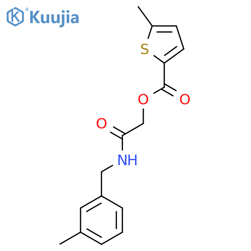 {[(3-methylphenyl)methyl]carbamoyl}methyl 5-methylthiophene-2-carboxylate structure