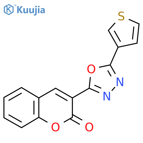 3-[5-(thiophen-3-yl)-1,3,4-oxadiazol-2-yl]-2H-chromen-2-one structure