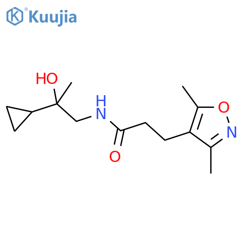 N-(2-cyclopropyl-2-hydroxypropyl)-3-(3,5-dimethyl-1,2-oxazol-4-yl)propanamide structure