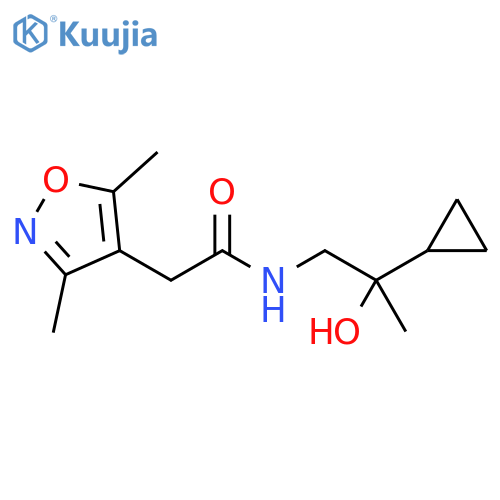 N-(2-cyclopropyl-2-hydroxypropyl)-2-(3,5-dimethyl-1,2-oxazol-4-yl)acetamide structure