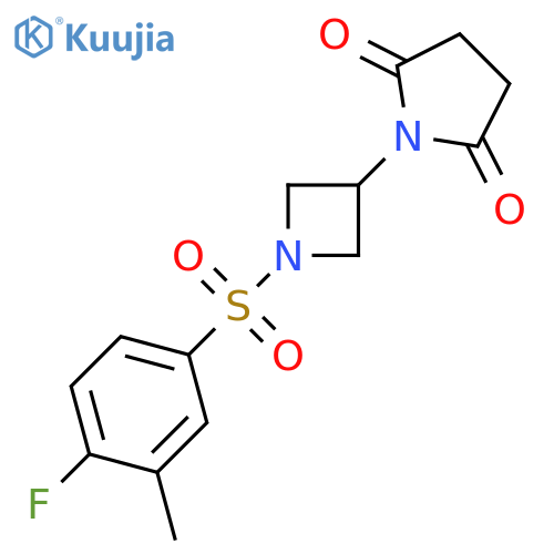 1-[1-(4-fluoro-3-methylphenyl)sulfonylazetidin-3-yl]pyrrolidine-2,5-dione structure