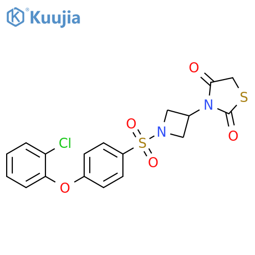 3-[1-[[4-(2-Chlorophenoxy)phenyl]sulfonyl]-3-azetidinyl]-2,4-thiazolidinedione structure