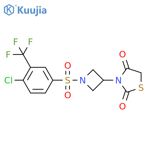 3-(1-((4-Chloro-3-(trifluoromethyl)phenyl)sulfonyl)azetidin-3-yl)thiazolidine-2,4-dione structure