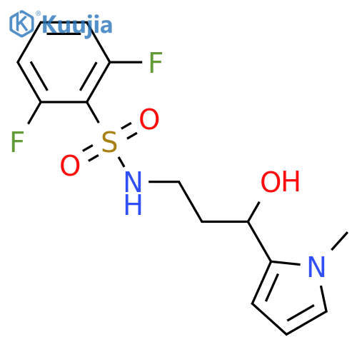 2,6-difluoro-N-[3-hydroxy-3-(1-methyl-1H-pyrrol-2-yl)propyl]benzene-1-sulfonamide structure