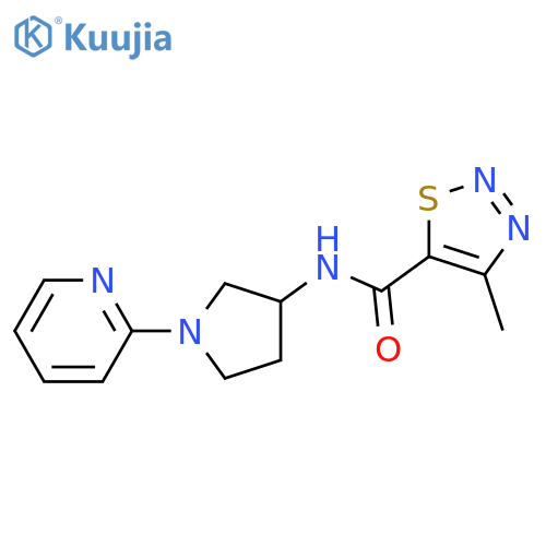 4-methyl-N-(1-pyridin-2-ylpyrrolidin-3-yl)thiadiazole-5-carboxamide structure