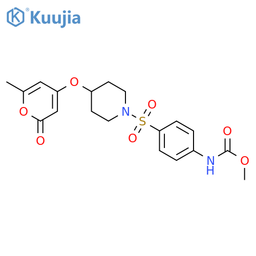 methyl N-[4-[4-(2-methyl-6-oxopyran-4-yl)oxypiperidin-1-yl]sulfonylphenyl]carbamate structure