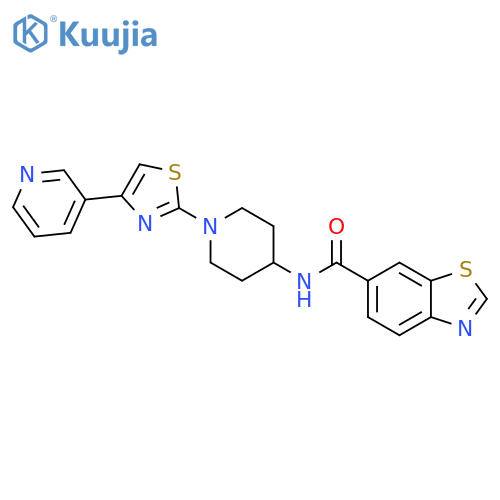 N-[1-[4-(3-Pyridinyl)-2-thiazolyl]-4-piperidinyl]-6-benzothiazolecarboxamide structure