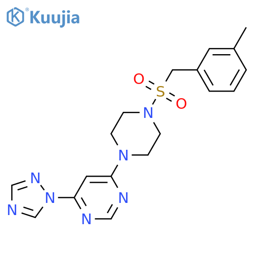 4-[4-[(3-methylphenyl)methylsulfonyl]piperazin-1-yl]-6-(1,2,4-triazol-1-yl)pyrimidine structure