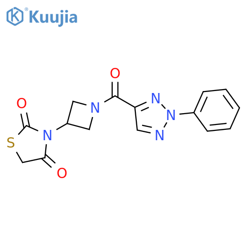 3-[1-[(2-Phenyl-2H-1,2,3-triazol-4-yl)carbonyl]-3-azetidinyl]-2,4-thiazolidinedione structure