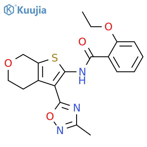 2-ethoxy-N-[3-(3-methyl-1,2,4-oxadiazol-5-yl)-4H,5H,7H-thieno[2,3-c]pyran-2-yl]benzamide structure