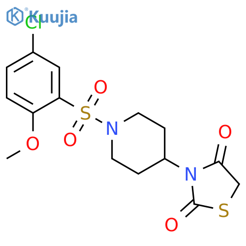 3-[1-(5-chloro-2-methoxyphenyl)sulfonylpiperidin-4-yl]-1,3-thiazolidine-2,4-dione structure