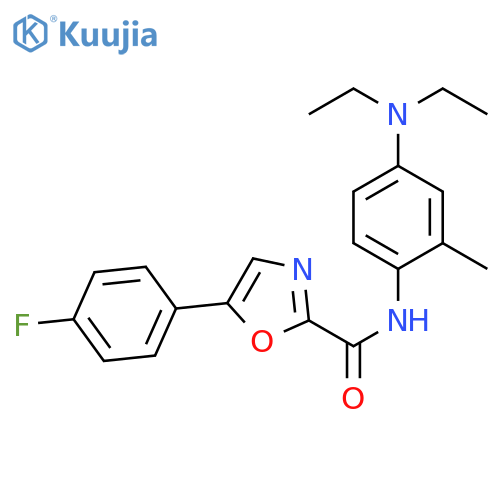 N-4-(diethylamino)-2-methylphenyl-5-(4-fluorophenyl)-1,3-oxazole-2-carboxamide structure