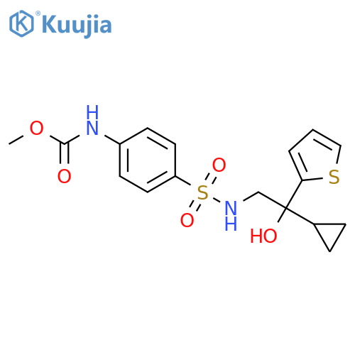 methyl N-(4-{[2-cyclopropyl-2-hydroxy-2-(thiophen-2-yl)ethyl]sulfamoyl}phenyl)carbamate structure