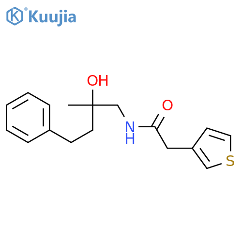 N-(2-hydroxy-2-methyl-4-phenylbutyl)-2-(thiophen-3-yl)acetamide structure