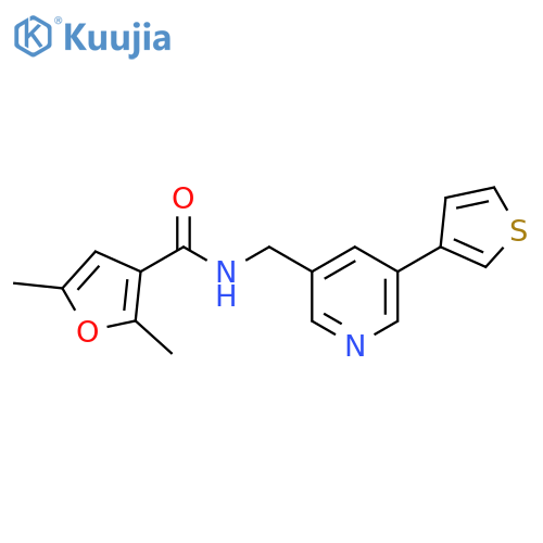 2,5-Dimethyl-N-[[5-(3-thienyl)-3-pyridinyl]methyl]-3-furancarboxamide structure