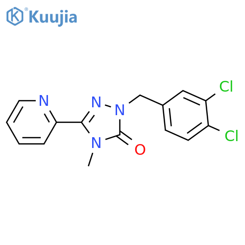 1-[(3,4-dichlorophenyl)methyl]-4-methyl-3-(pyridin-2-yl)-4,5-dihydro-1H-1,2,4-triazol-5-one structure