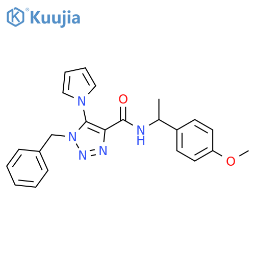 1-benzyl-N-[1-(4-methoxyphenyl)ethyl]-5-(1H-pyrrol-1-yl)-1H-1,2,3-triazole-4-carboxamide structure
