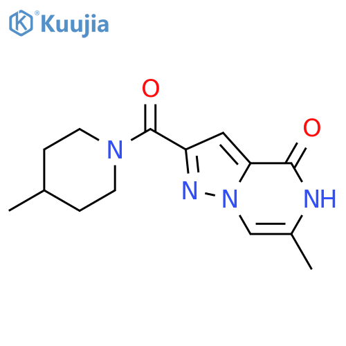 6-methyl-2-(4-methylpiperidine-1-carbonyl)-4H,5H-pyrazolo[1,5-a]pyrazin-4-one structure