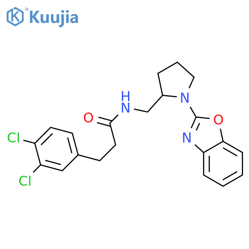 N-{[1-(1,3-benzoxazol-2-yl)pyrrolidin-2-yl]methyl}-3-(3,4-dichlorophenyl)propanamide structure