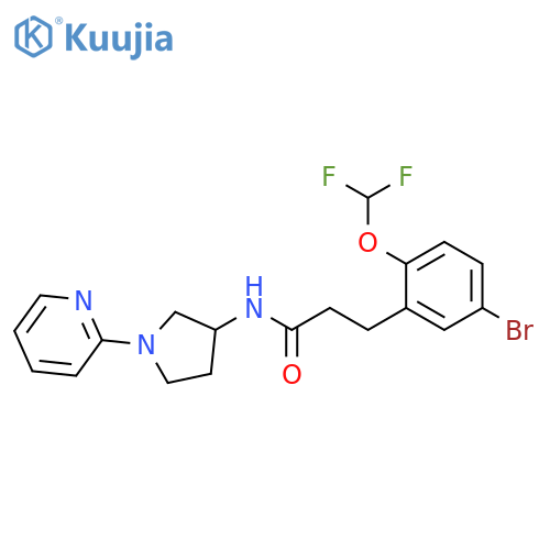 3-[5-bromo-2-(difluoromethoxy)phenyl]-N-(1-pyridin-2-ylpyrrolidin-3-yl)propanamide structure
