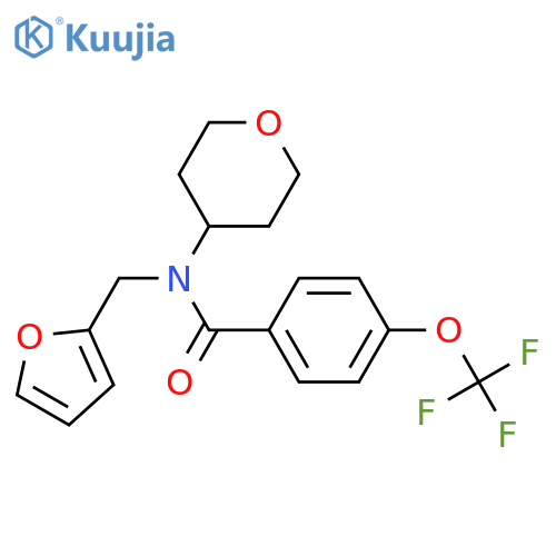 N-[(furan-2-yl)methyl]-N-(oxan-4-yl)-4-(trifluoromethoxy)benzamide structure
