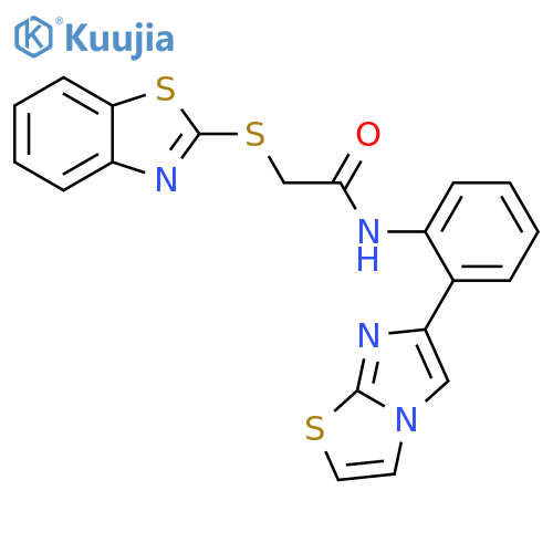 2-(2-Benzothiazolylthio)-N-(2-imidazo[2,1-b]thiazol-6-ylphenyl)acetamide structure