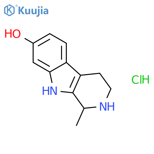 1-methyl-2,3,4,9-tetrahydro-1H-beta-carbolin-7-ol hydrochloride (1:1) structure