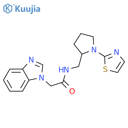 2-(1H-1,3-benzodiazol-1-yl)-N-{[1-(1,3-thiazol-2-yl)pyrrolidin-2-yl]methyl}acetamide structure