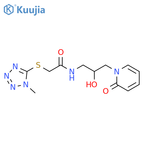 N-[2-hydroxy-3-(2-oxopyridin-1-yl)propyl]-2-(1-methyltetrazol-5-yl)sulfanylacetamide structure