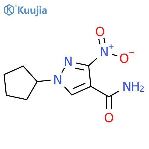 1-Cyclopentyl-3-nitro-1H-pyrazole-4-carboxylic acid amide structure