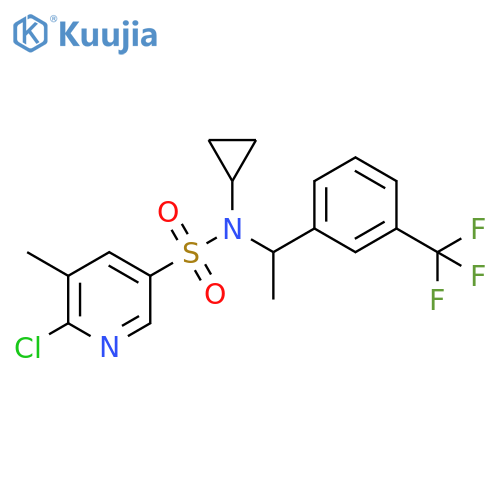 3-Pyridinesulfonamide, 6-chloro-N-cyclopropyl-5-methyl-N-[1-[3-(trifluoromethyl)phenyl]ethyl]- structure