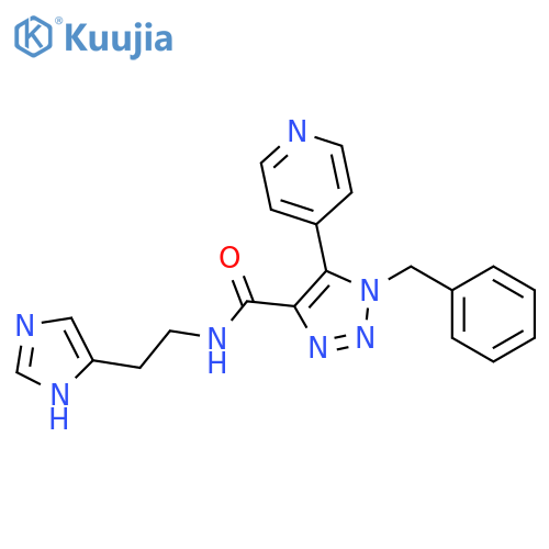 1-benzyl-N-[2-(1H-imidazol-4-yl)ethyl]-5-(pyridin-4-yl)-1H-1,2,3-triazole-4-carboxamide structure