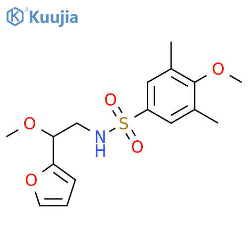 N-[2-(furan-2-yl)-2-methoxyethyl]-4-methoxy-3,5-dimethylbenzenesulfonamide structure