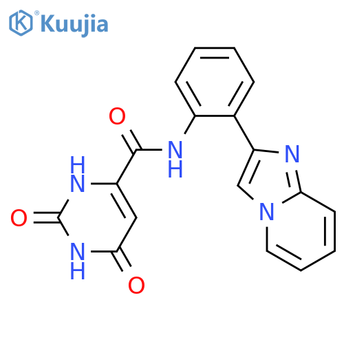 N-(2-imidazo[1,2-a]pyridin-2-ylphenyl)-2,4-dioxo-1H-pyrimidine-6-carboxamide structure